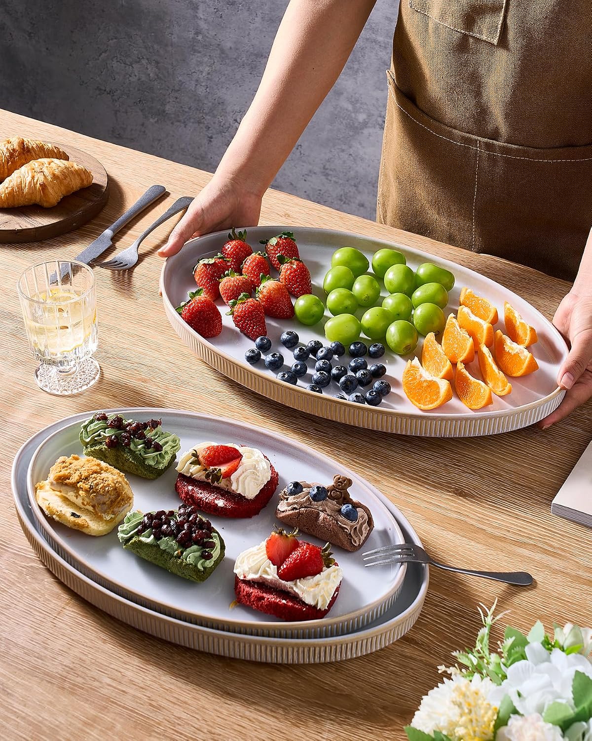 Famiware Star Ceramic Serving Platters, Set of 3