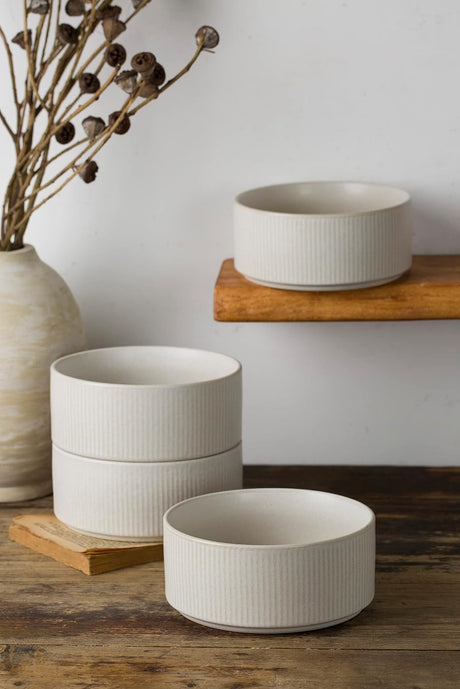 Famiware Star Ceramic Cereal Bowls, Set of 6
