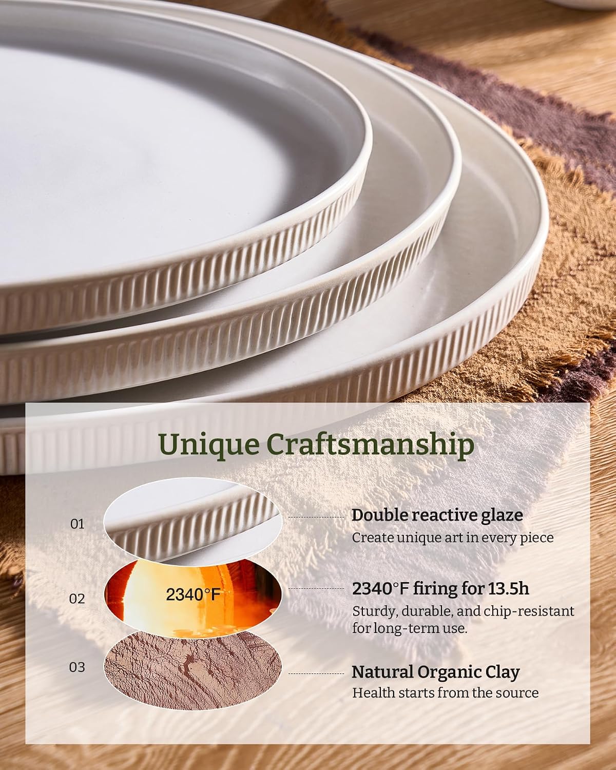 Famiware Star Ceramic Serving Platters, Set of 3