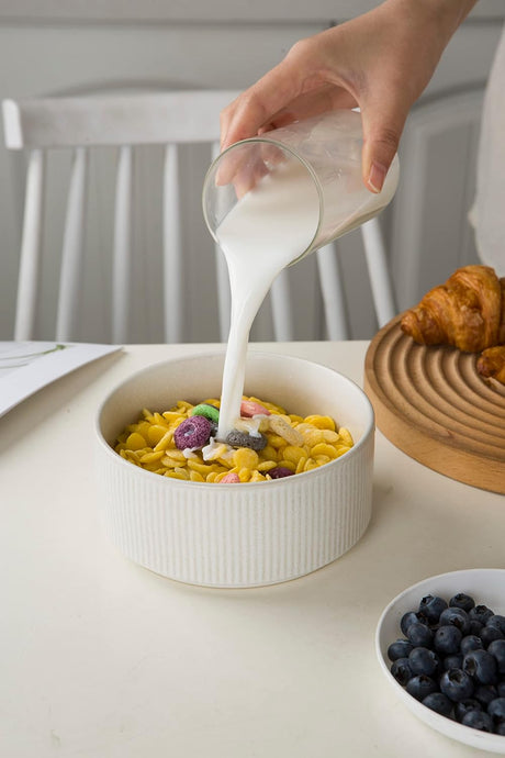 Famiware Star Ceramic Cereal Bowls, Set of 6
