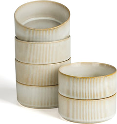 Famiware Star Ceramic Cereal Bowls, Set of 6